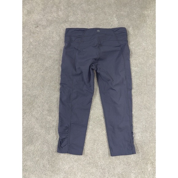 Athleta Capri‎ Cropped Leggings Purple Ruched Bottom Womans M - Picture 7 of 9